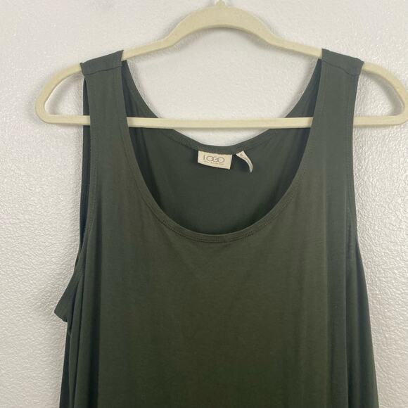 LOGO by Lori Goldstein Olive Rayon Tank - Picture 5 of 10